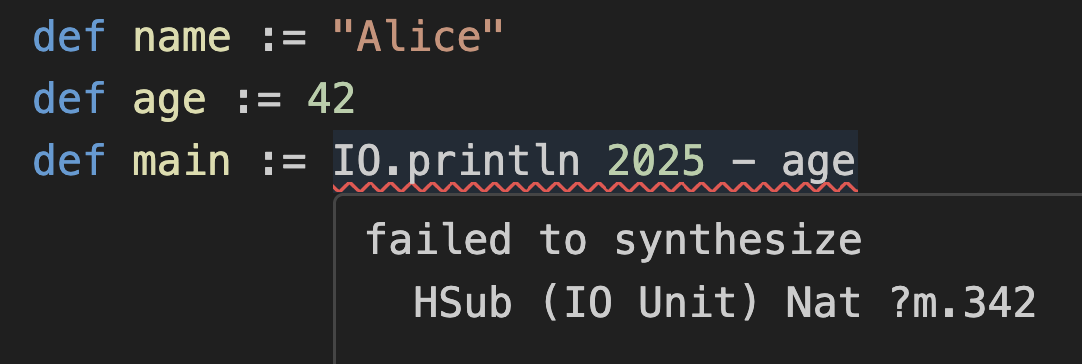 Failed to synthesize HSub (IO Unit) Nat ?m.342