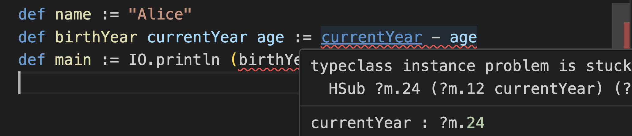 typeclass instance is stuck