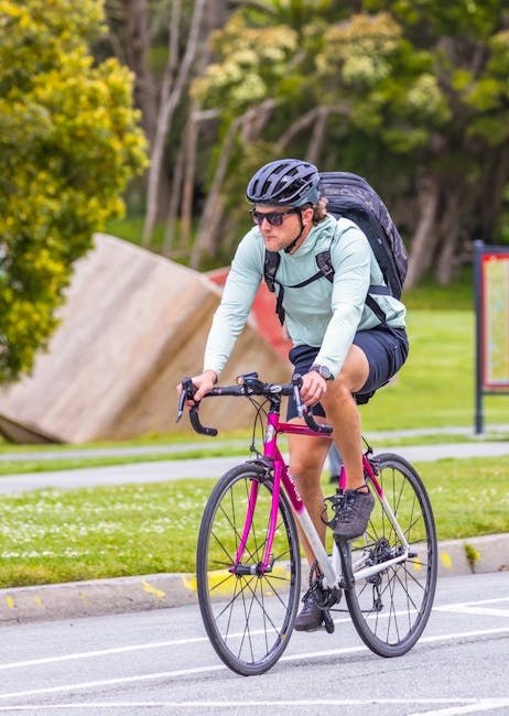 Tired cyclist resting
