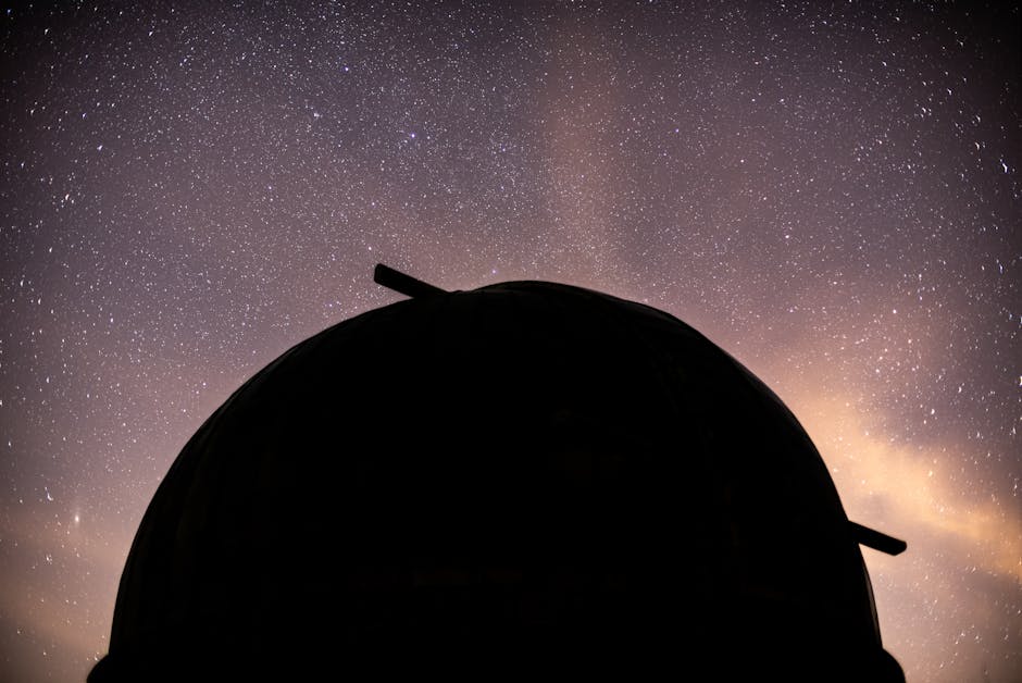 Observatory dome under stars