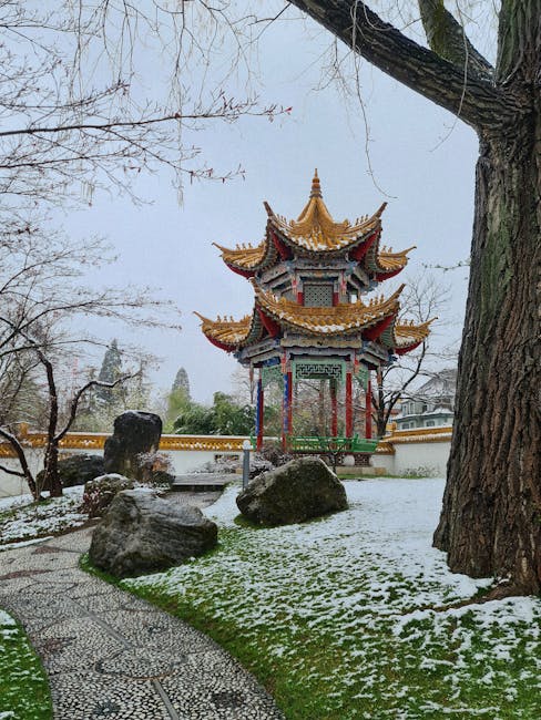 Snowy Japanese Temple